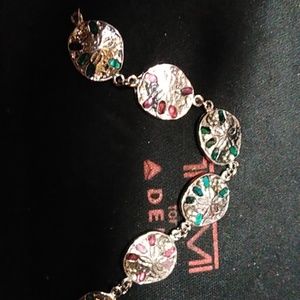 Abalone and shell Sand Dollar charm bracelet